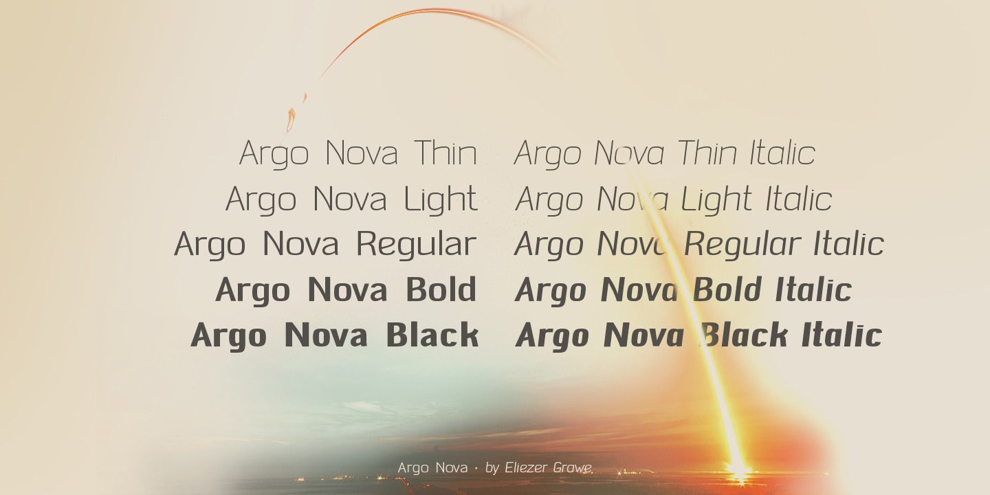 Beispiel einer Argo Nova Black Italic-Schriftart